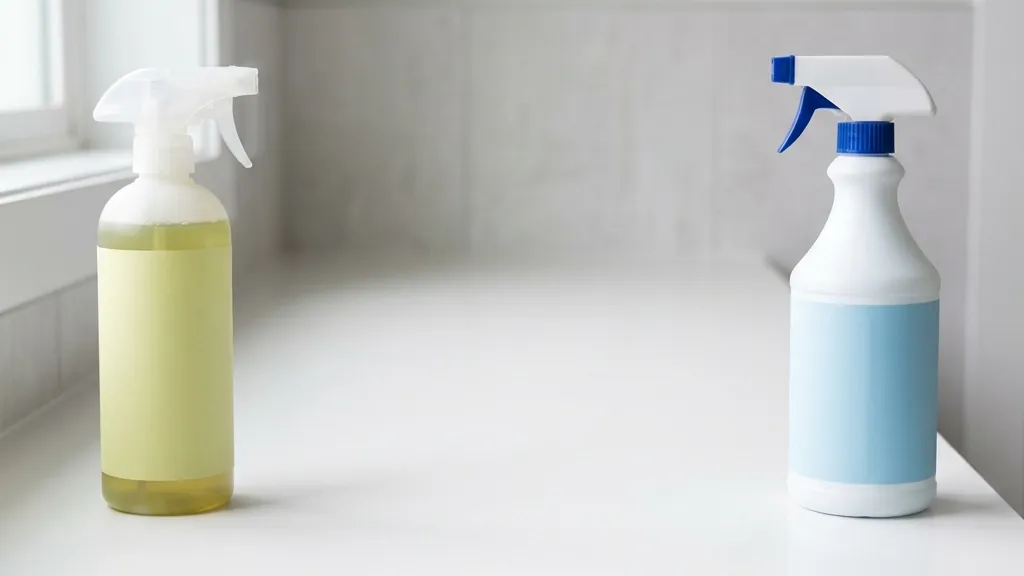 クエン酸系と塩素系の洗剤を離して置いた危険な組み合わせ警告イメージ