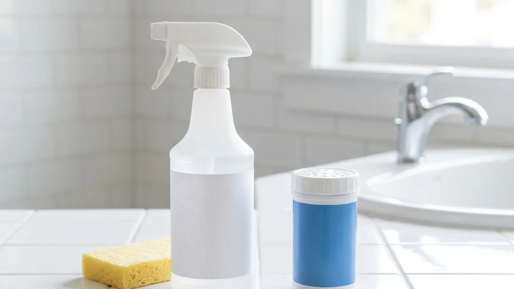 カビを落としてから防カビくん煙剤を使う流れのイメージ