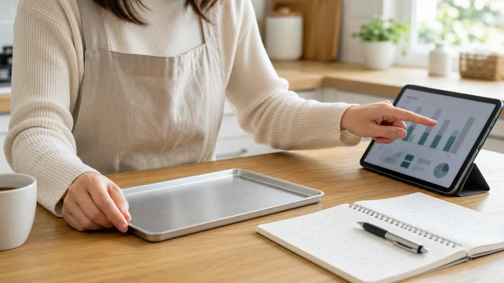 タブレットでプレートを検討中